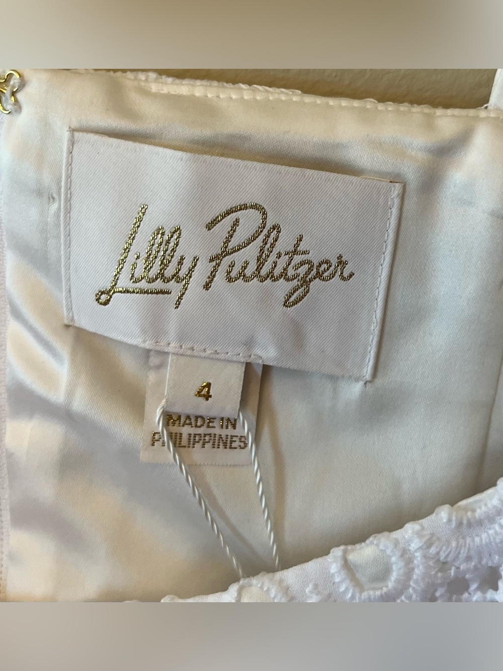 NWT $258 Lilly Pulitzer Risette Lace Dress Resort White Women's Size 4 - Picture 7 of 8